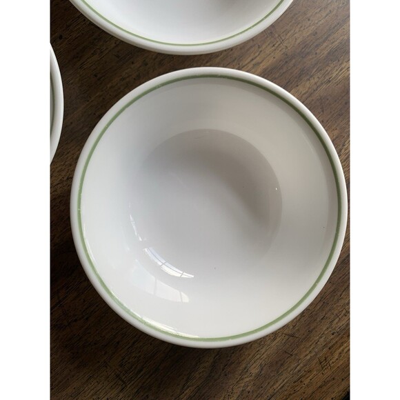 3 Corelle Bowls Green Stripe Floral Spray Spring Blossom Meadow Cereal Soup Vtg - Picture 6 of 10
